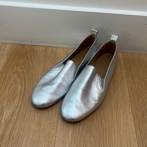 Everlane Shimmering Silver Flats